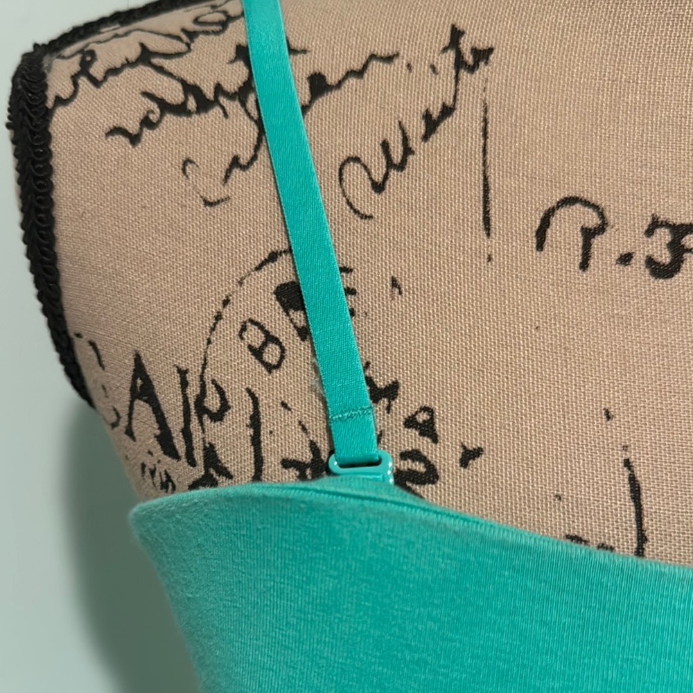 Express Size Medium Teal Strapless/Spaghetti Stra… - image 2